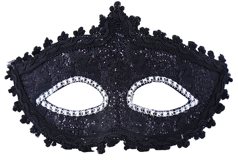 Geek-M Black Venetian Mask Masquerade Mask with Elegant Vintage Princess Lace Gothic Necklace Pack of 2 - Image 3